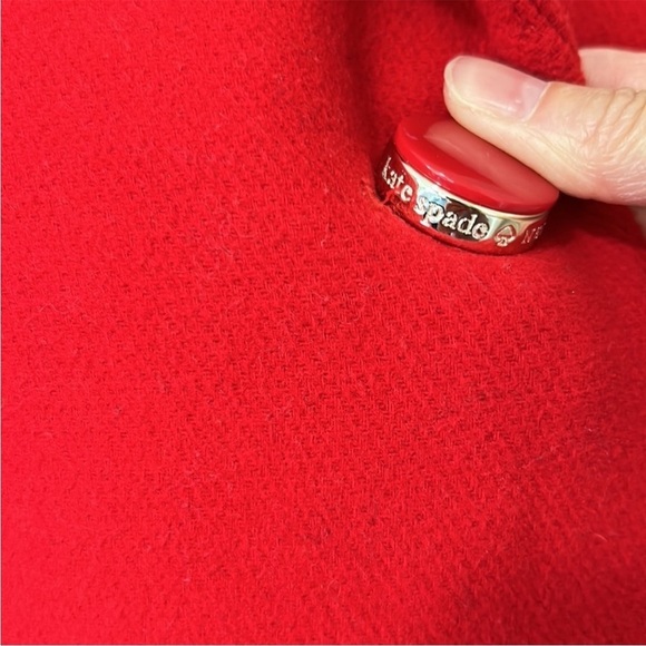 KATE SPADE NY Red Wool Convertible
Faux Fur Coat Pockets Button Front Sz XS - Picture 6 of 14
